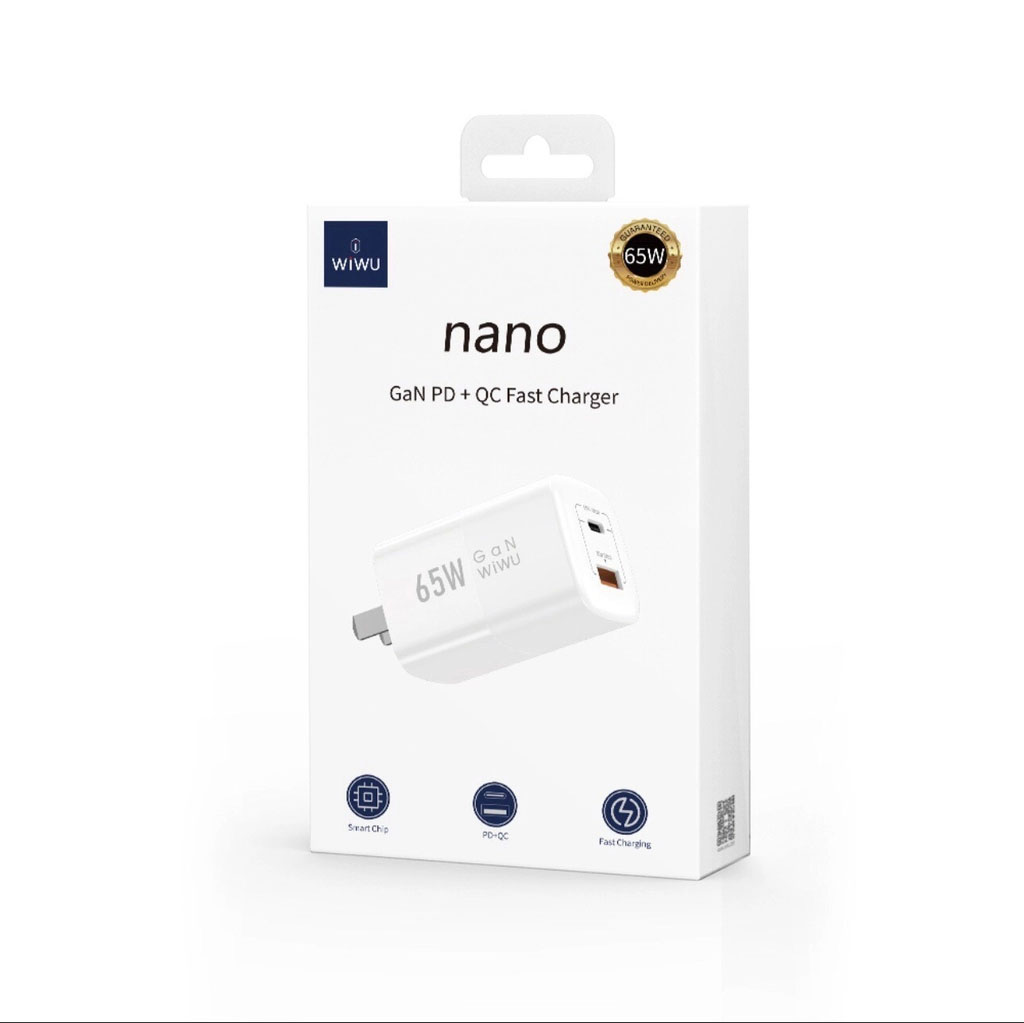 Củ sạc nhanh GaN 65W WiWU PD + QC Fast Charger – Nam Long Mobile
