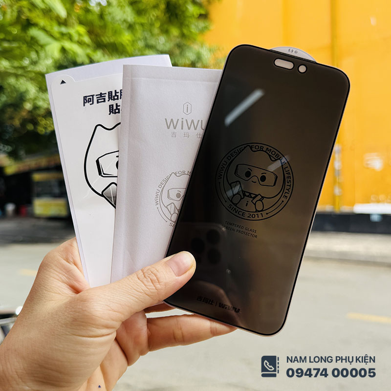 Cường lực chống nhìn trộm iPhone 18 Pro Max WiWU 360 độ