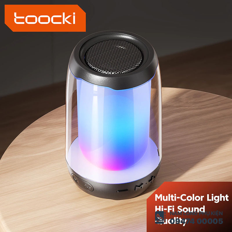 Loa Bluetooth Toocki ánh sáng nhiều màu, âm thanh nổi – Nam Long Mobile