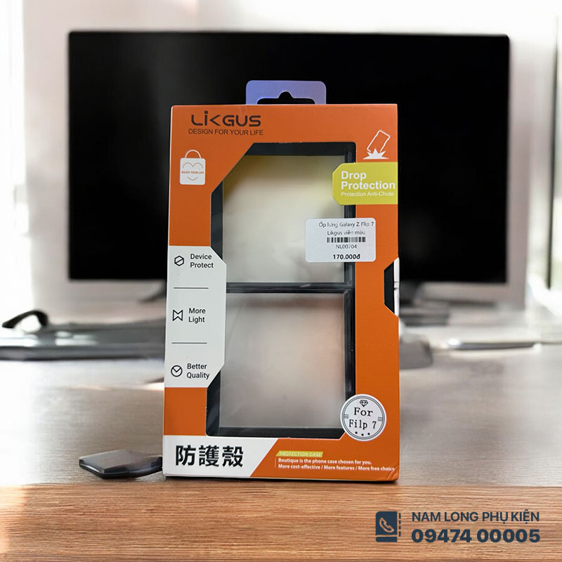 Ốp lưng Galaxy Z Flip 7 Likgus trong viền màu – Nam Long Mobile