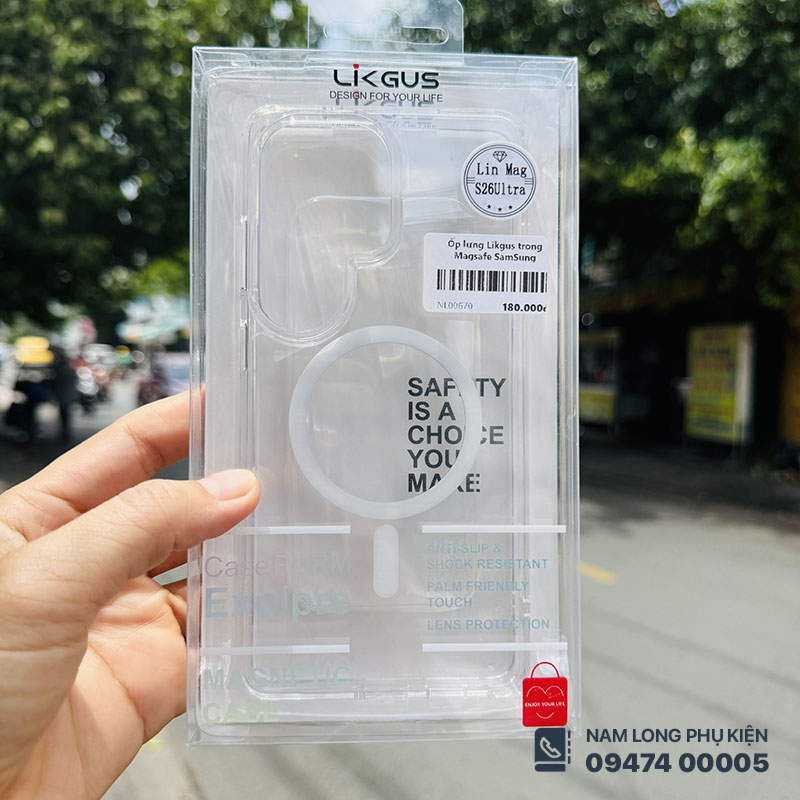 Ốp lưng Galaxy S26 Ultra trong suốt Magsafe Likgus – Nam Long Mobile