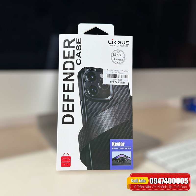 Ốp lưng iPhone 15 Pro Max Likgus Kevlar – Nam Long Mobile