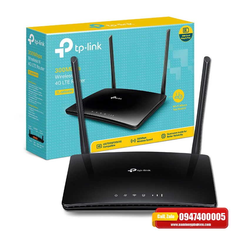 Router TP-Link TL-MR6400 Wifi 300Mbps Sim 4G LTE – Nam Long Mobile