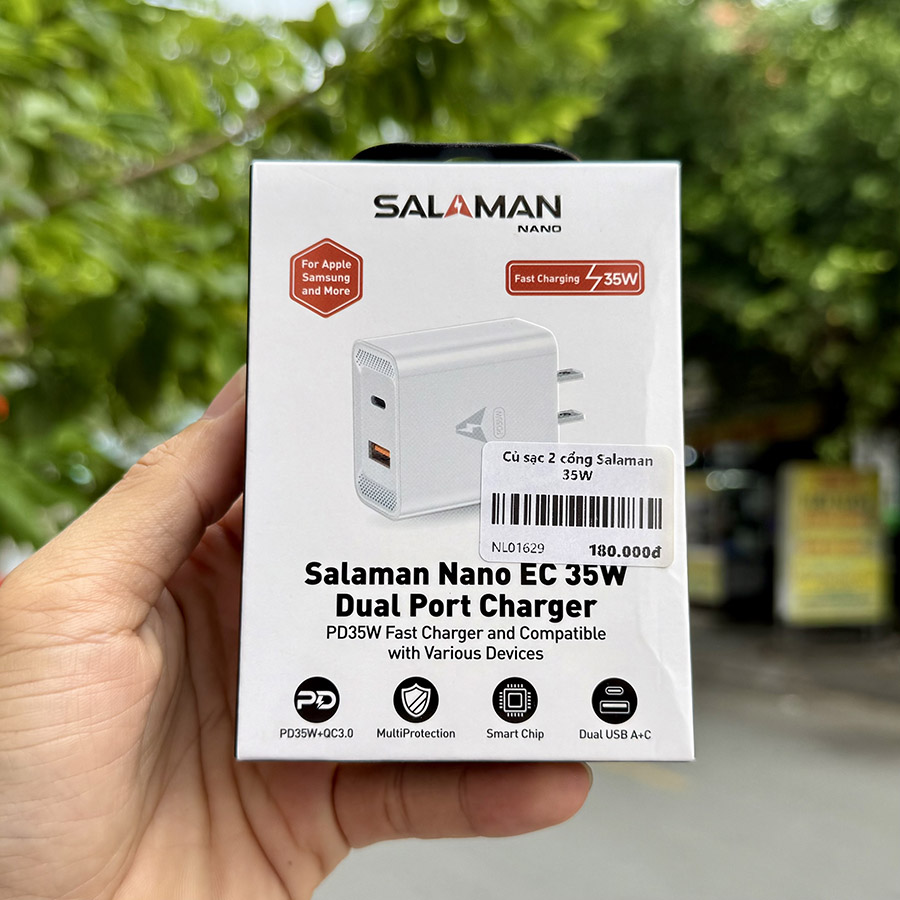 Củ Sạc Nhanh 35W 1 USB-A + 1 USB-C Salaman Chính Hãng – Nam Long Mobile