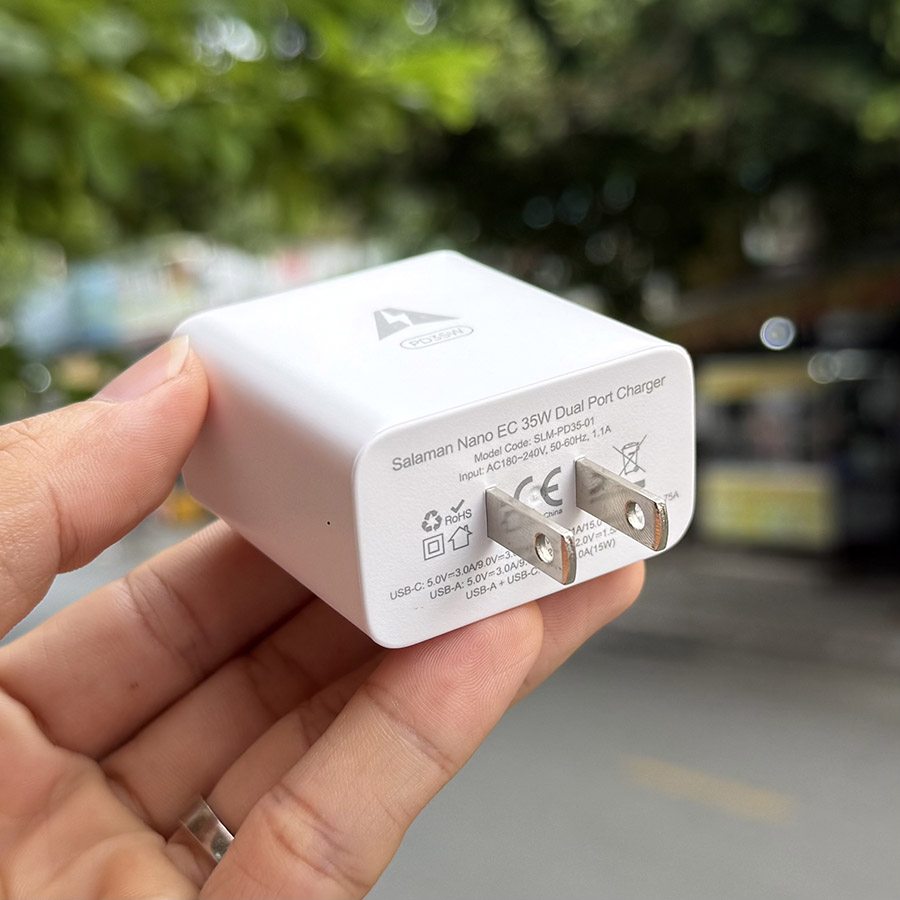 Củ Sạc Nhanh 35W 1 USB-A + 1 USB-C Salaman Chính Hãng
