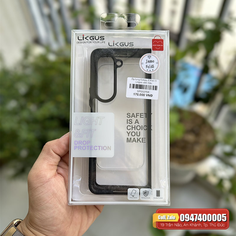 Ốp lưng Galaxy Z Fold 5 Likgus trong viền màu – Nam Long Mobile