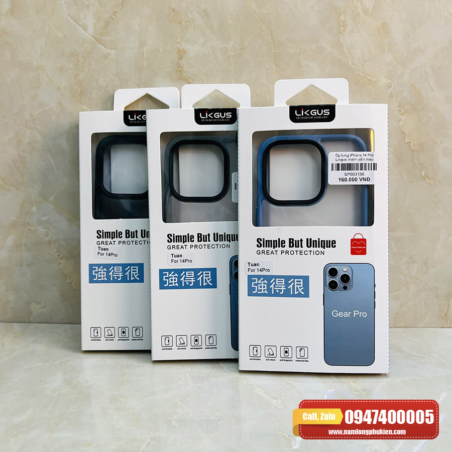 Ốp lưng iPhone 14 Pro Likgus lưng nhám chống sốc tốt – Nam Long Mobile
