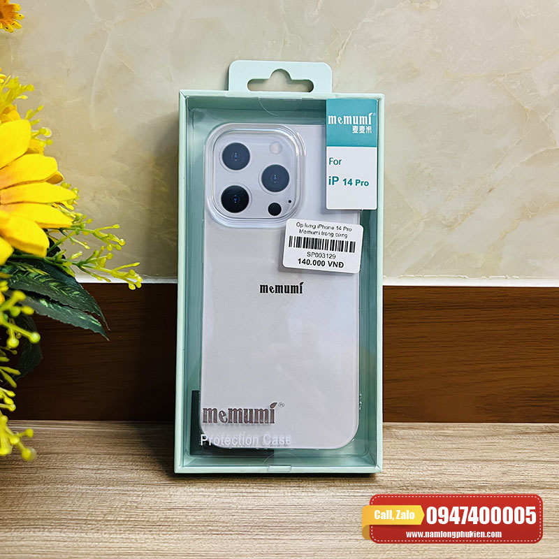 Ốp lưng trong suốt iPhone 14 Pro Memumi không ố vàng – Nam Long Mobile