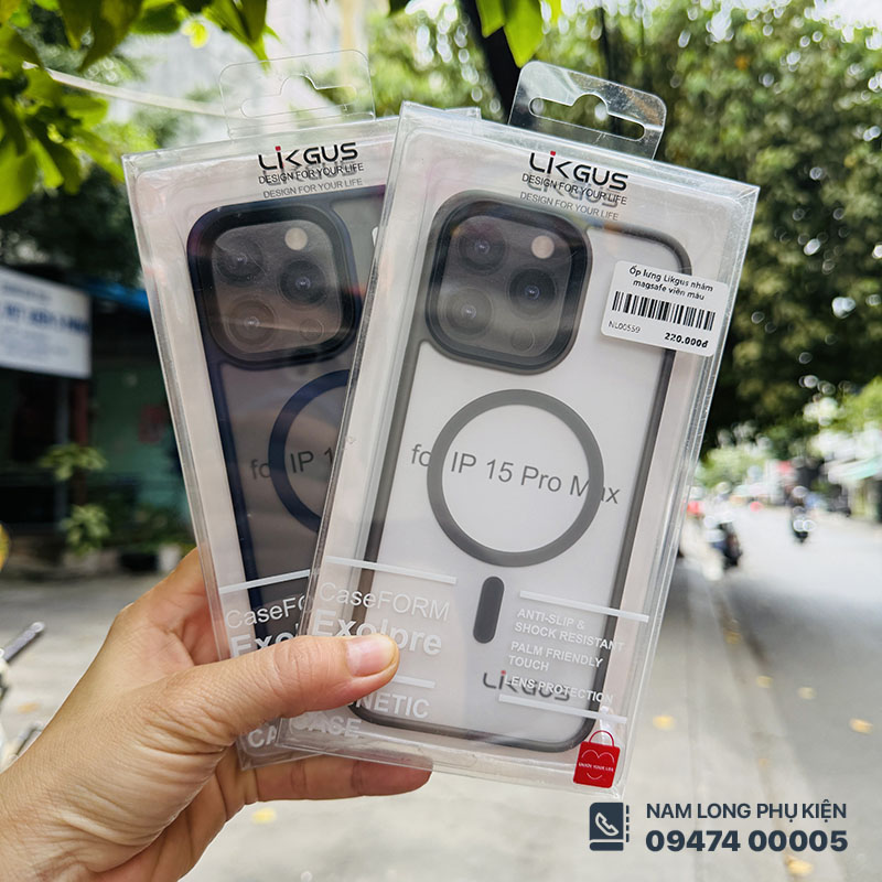 Ốp lưng nhám iPhone 15 Pro Max Likgus Magsafe – Nam Long Mobile