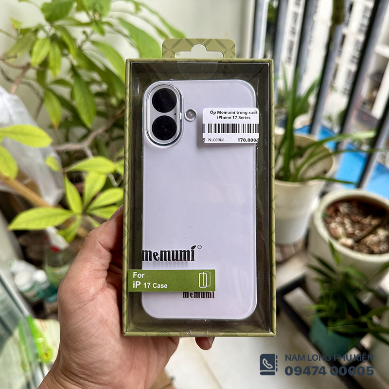 Ốp lưng iPhone 17 trong suốt Memumi – Nam Long Mobile
